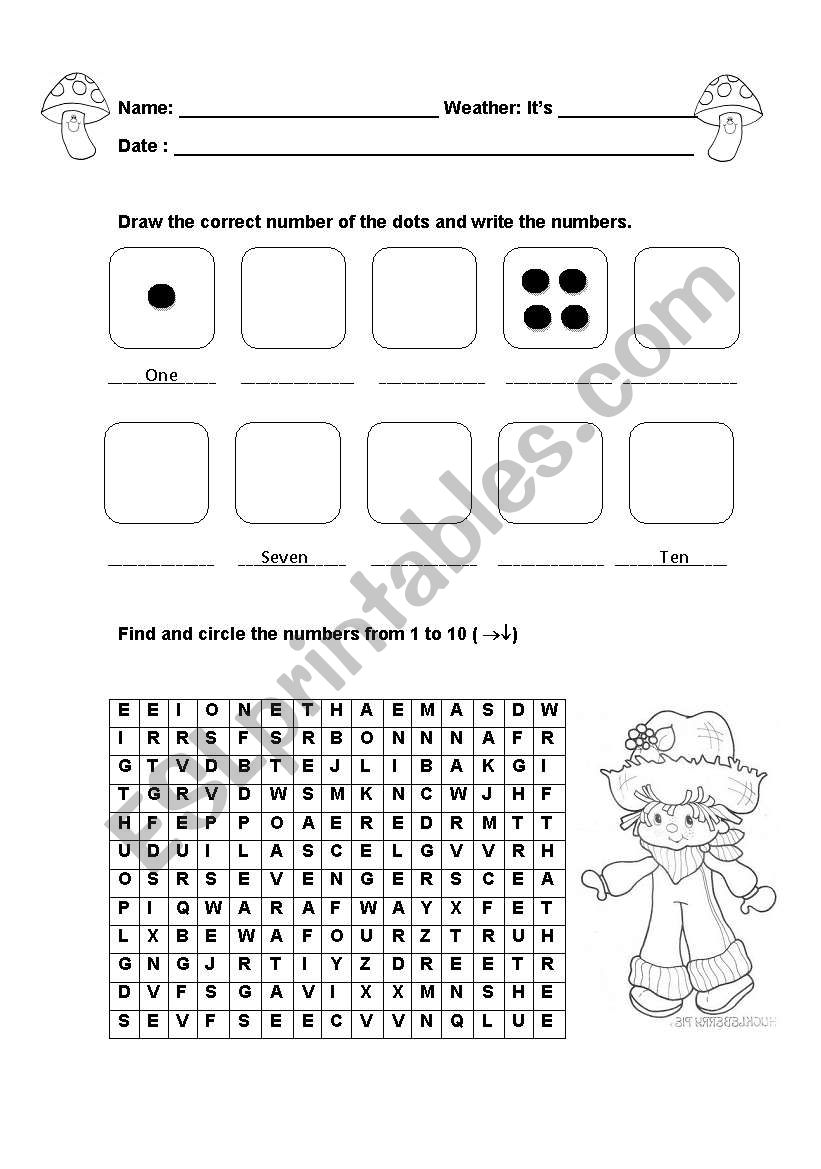 Numbers worksheet