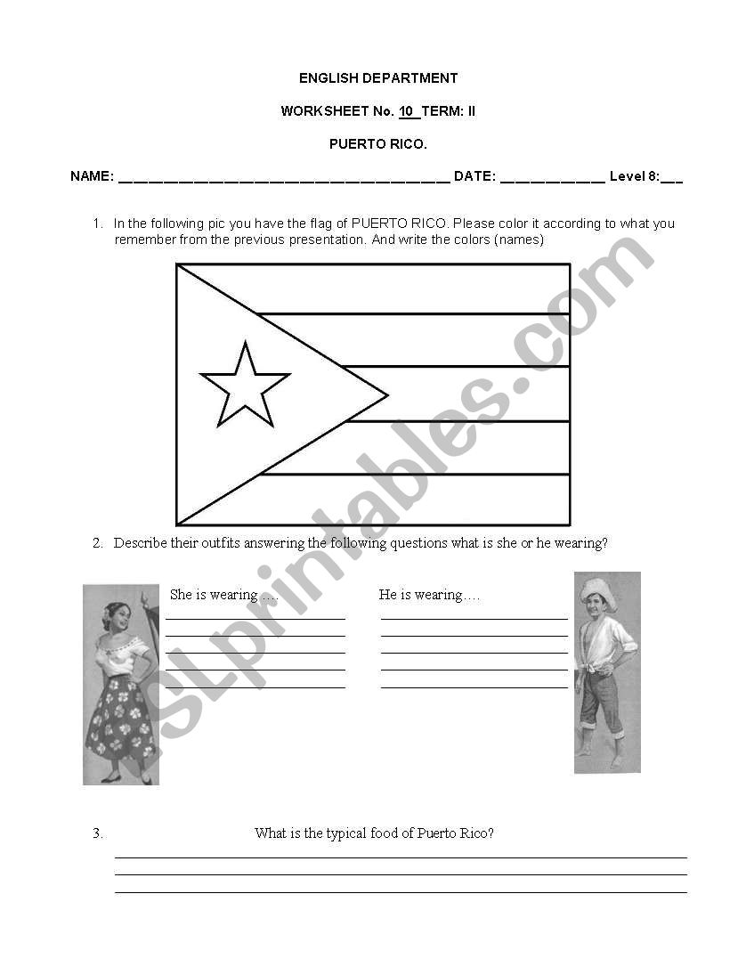 PUERTO RICO worksheet