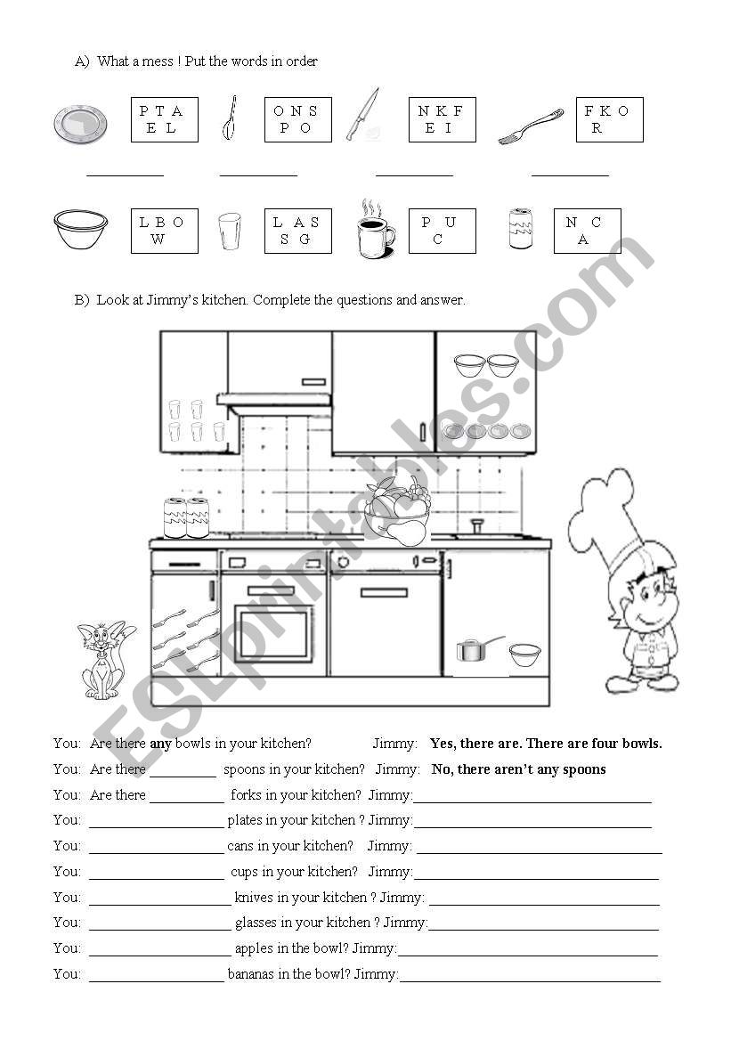  in the kitchen worksheet