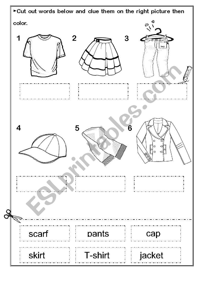 clothes worksheet