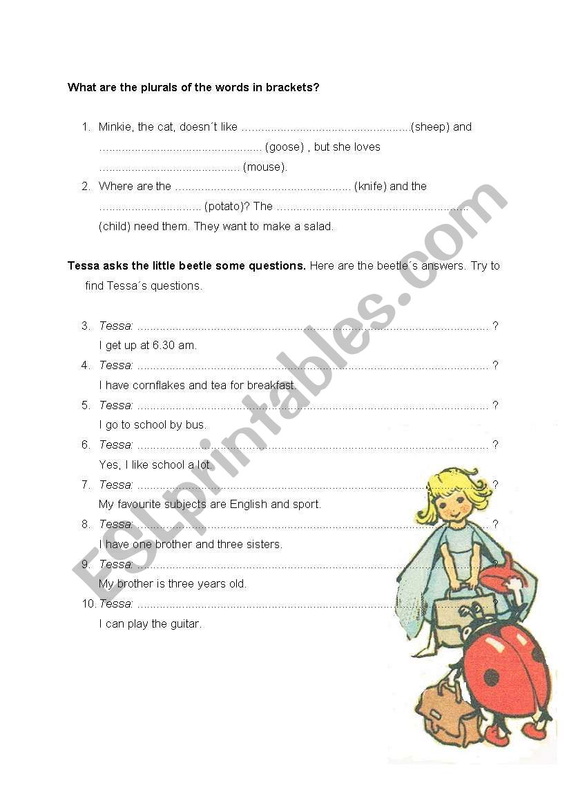 Revision: Asking questions, irregular plurals