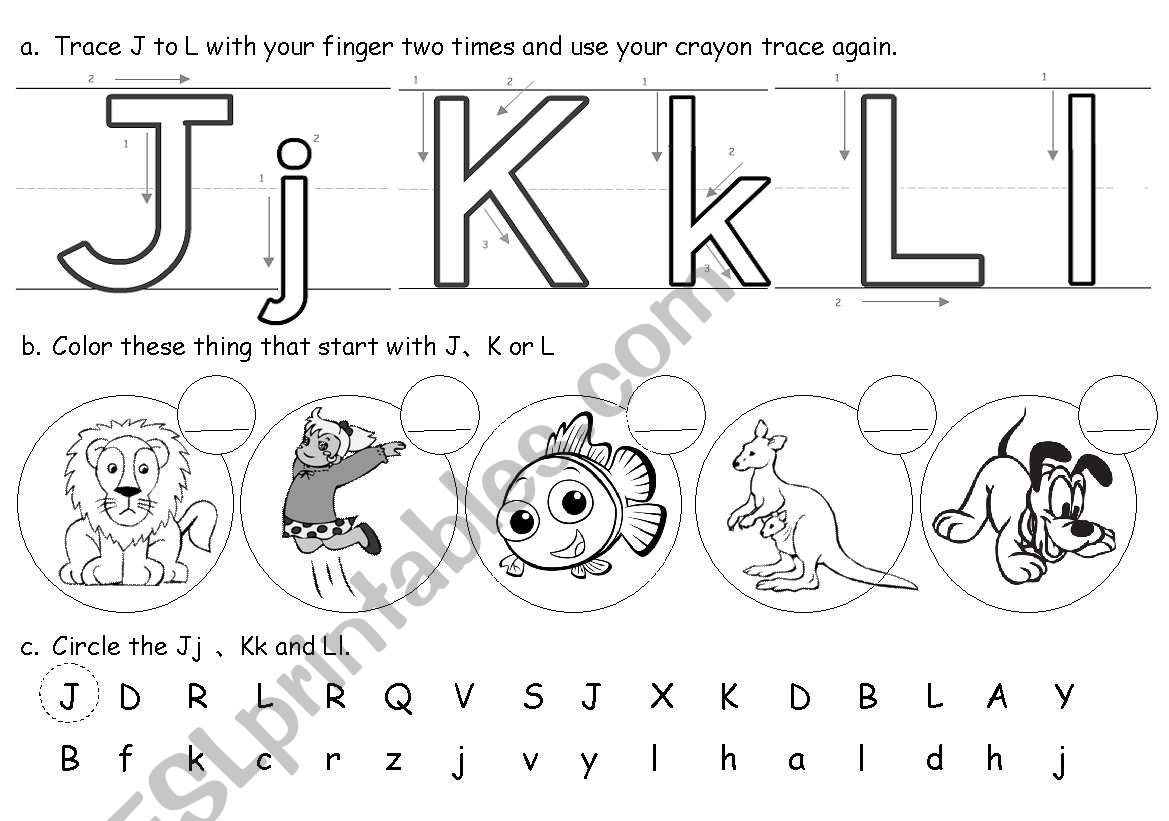 Trace J to L worksheet