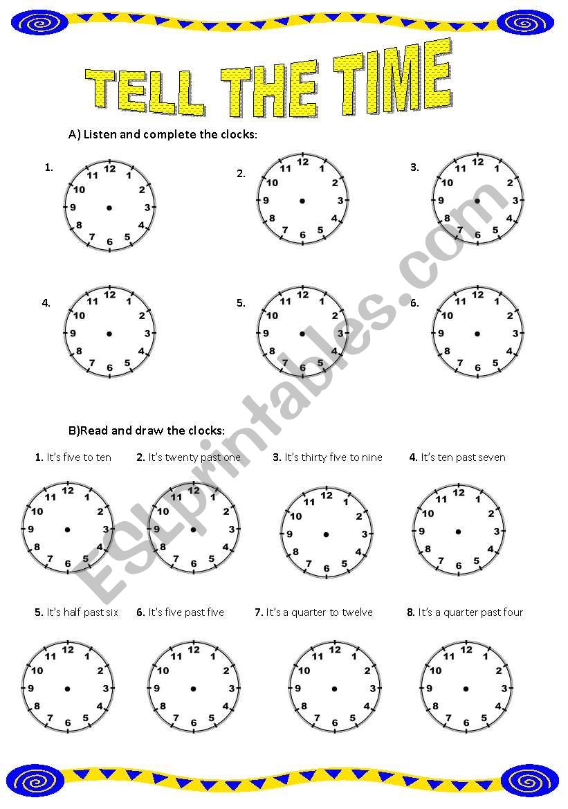 Tell The Time worksheet