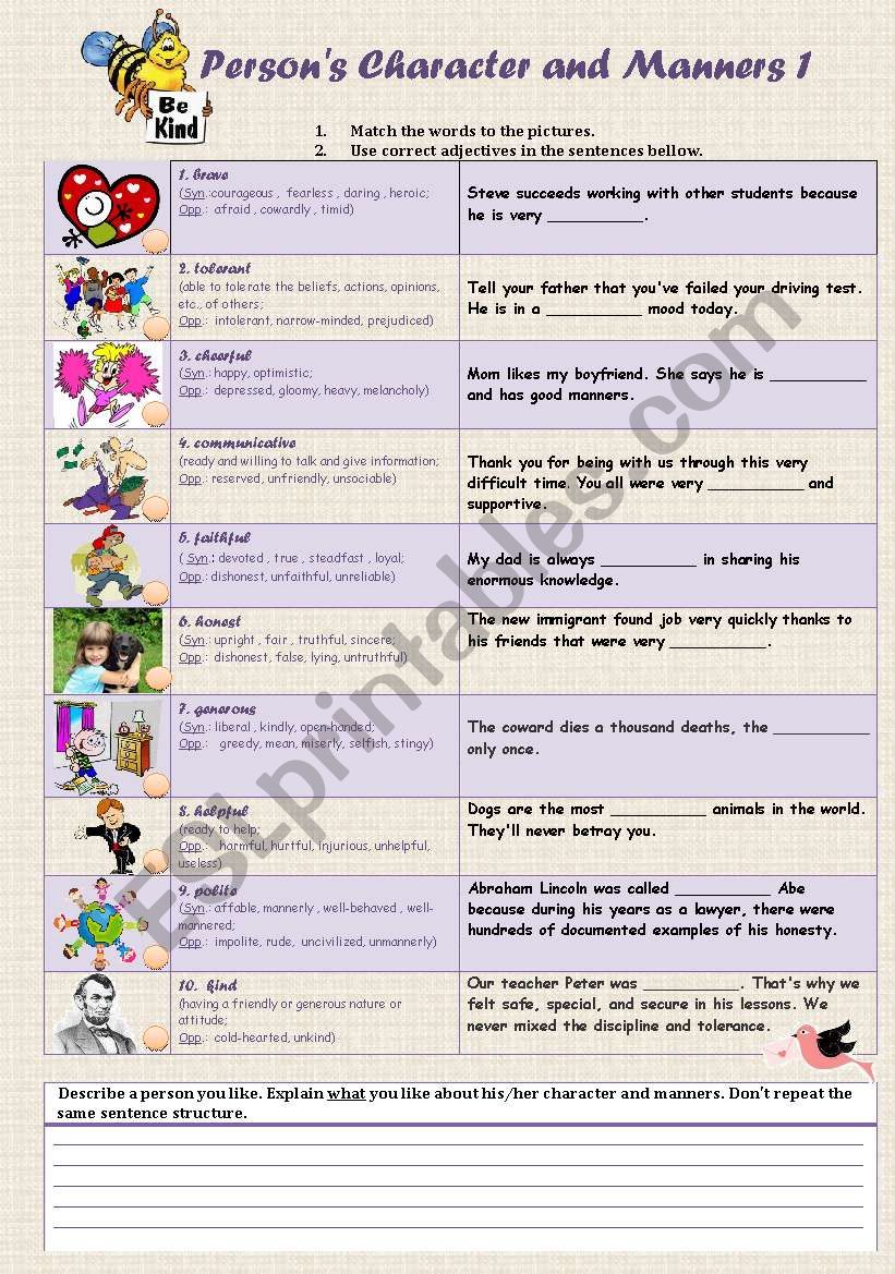 PersonÂ´s Good Character and Manners 1