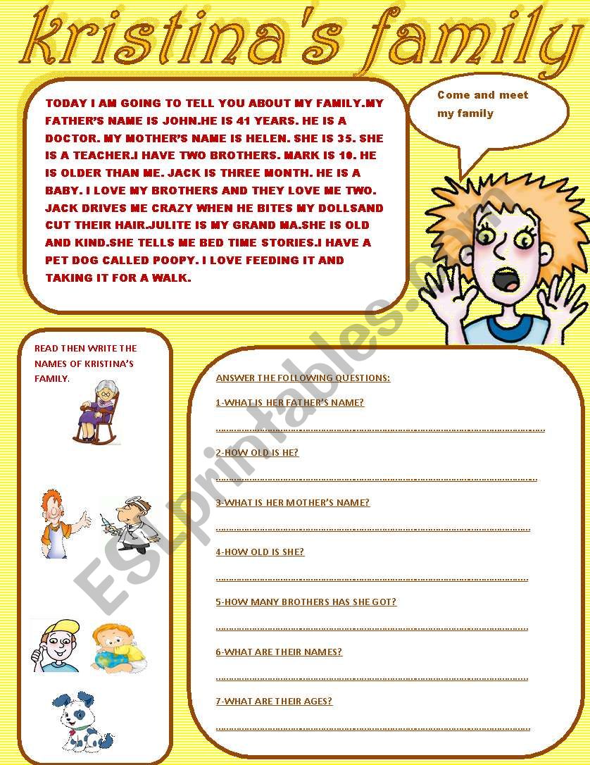 2/ KRISTINAS FAMILY worksheet