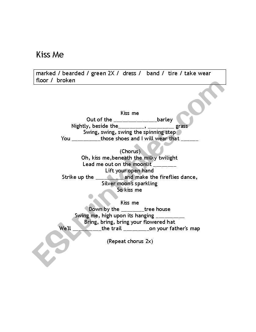 MUSIC worksheet