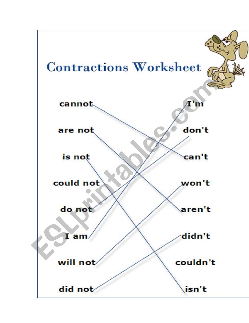 contraction worksheet