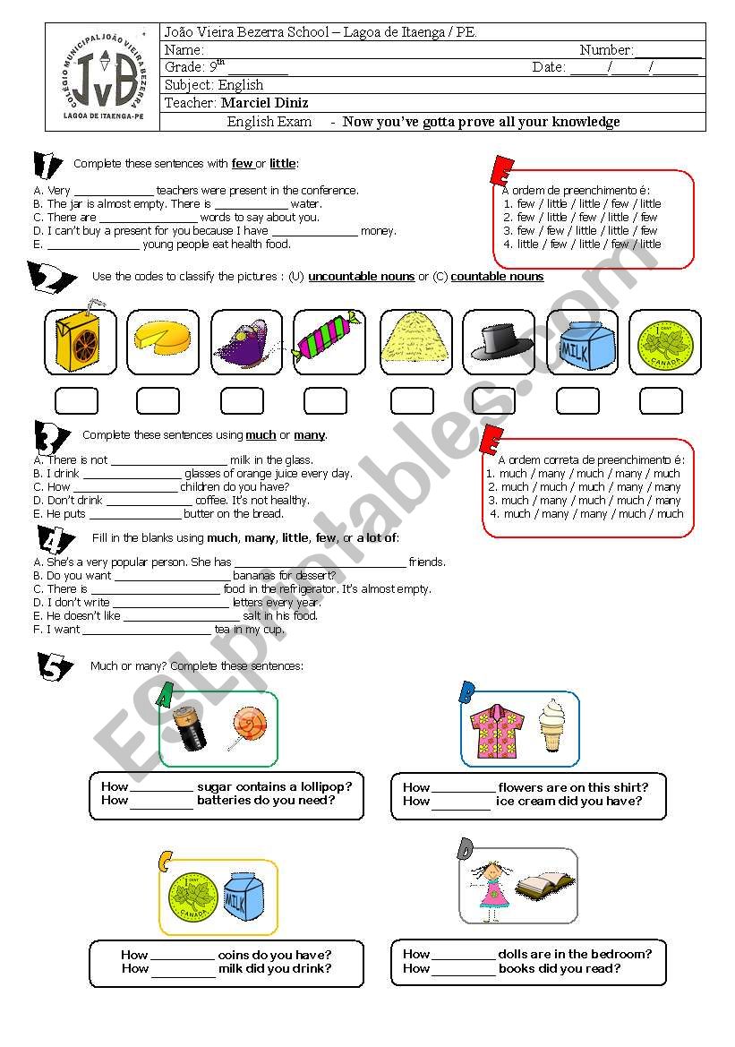 Quantifiers worksheet