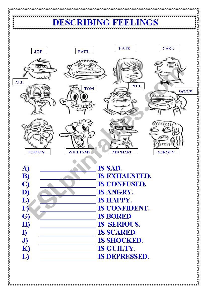 FEELINGS worksheet