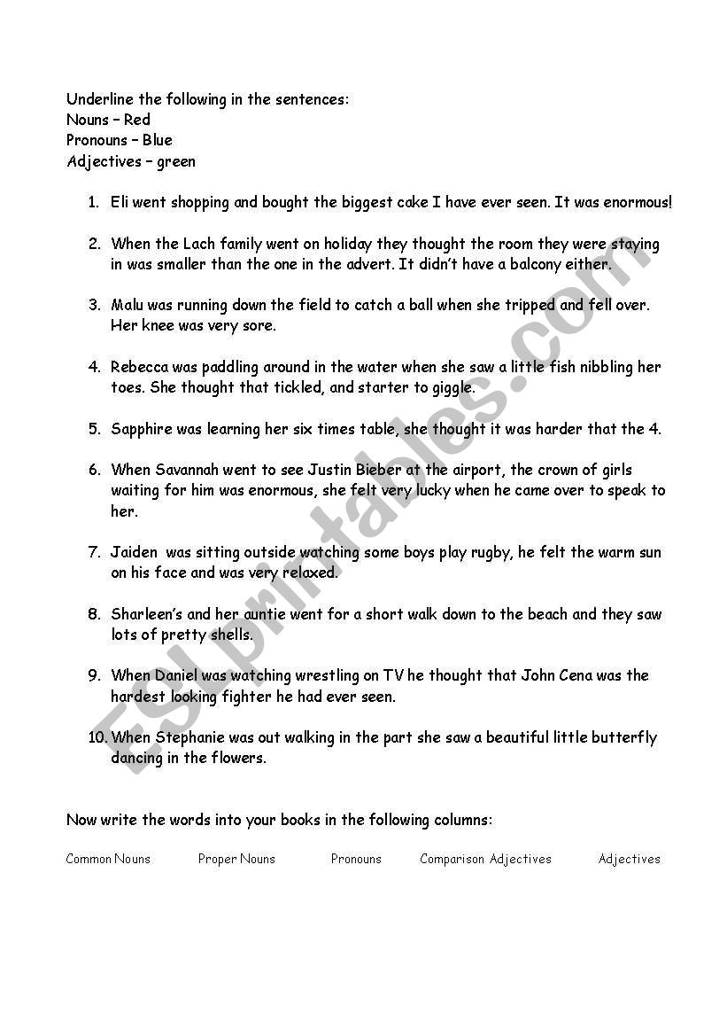 english-worksheets-underline-nouns-pronouns-and-adjectives