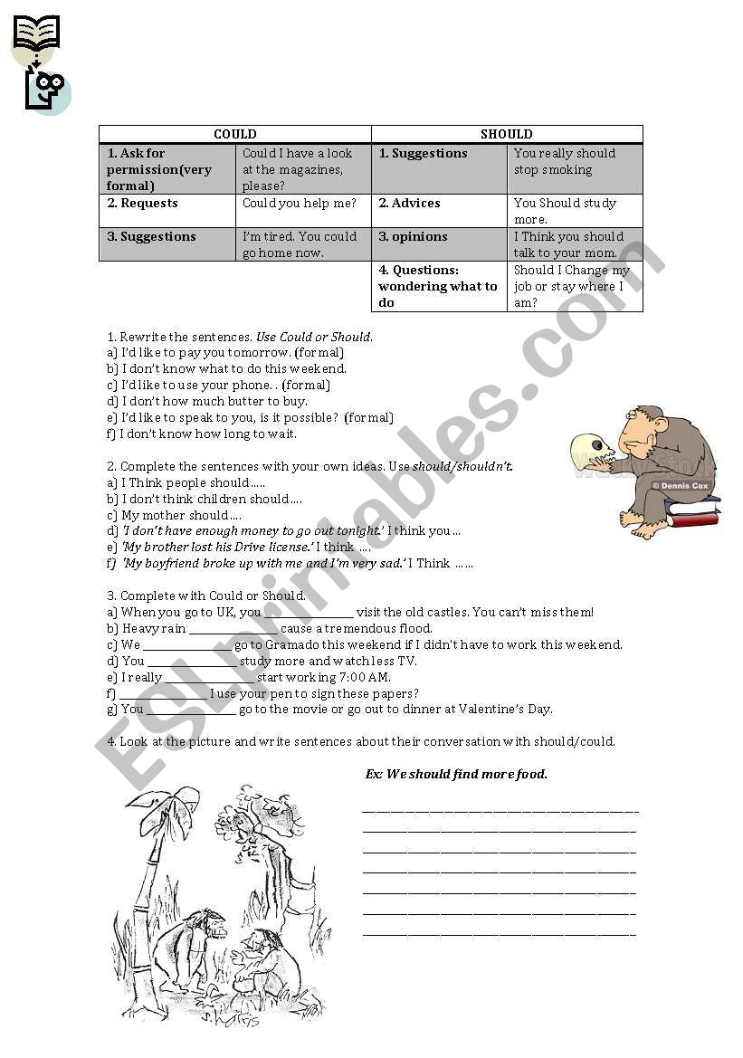 Could - Should worksheet