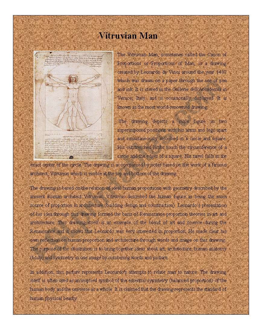 Painting 7 ( Vitruvian Man) worksheet