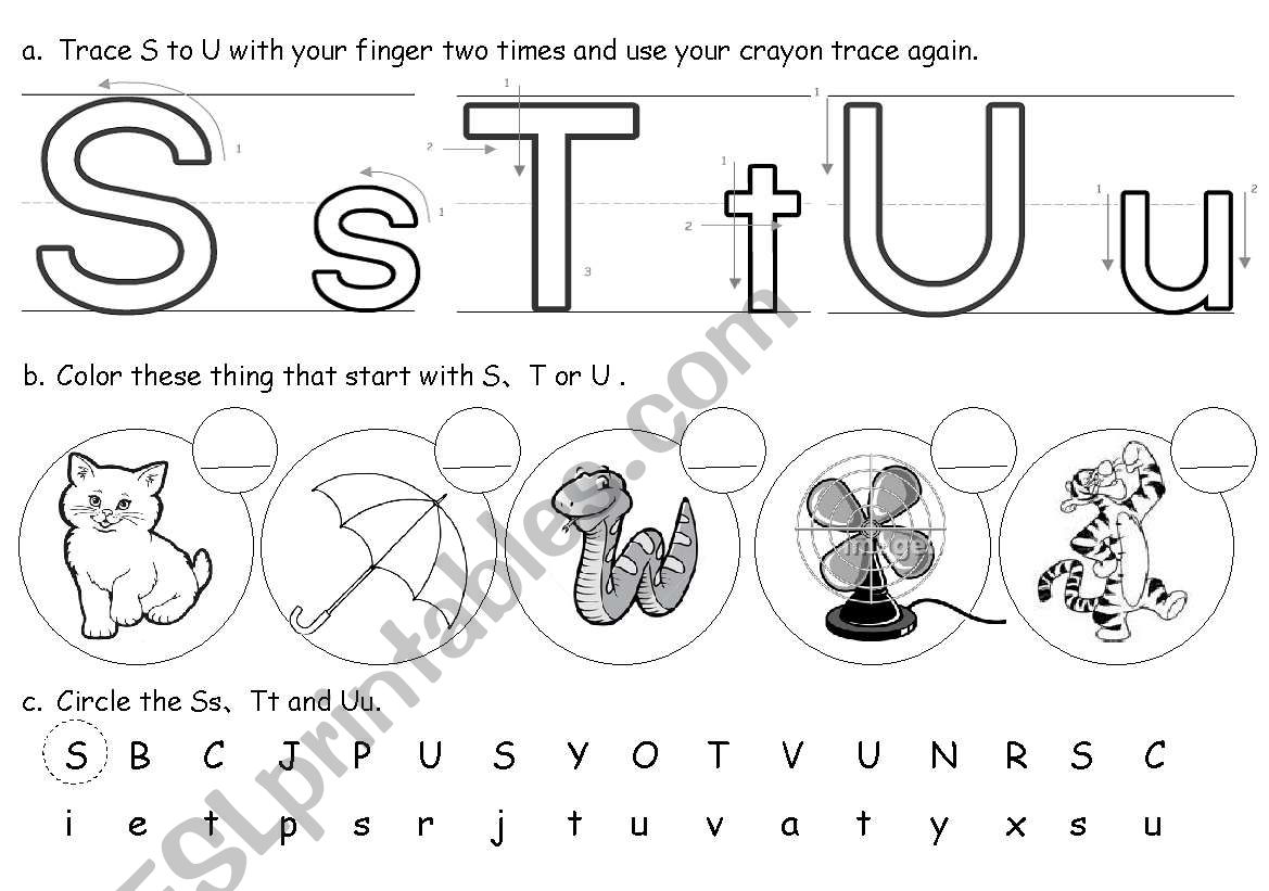 Trace S to U worksheet