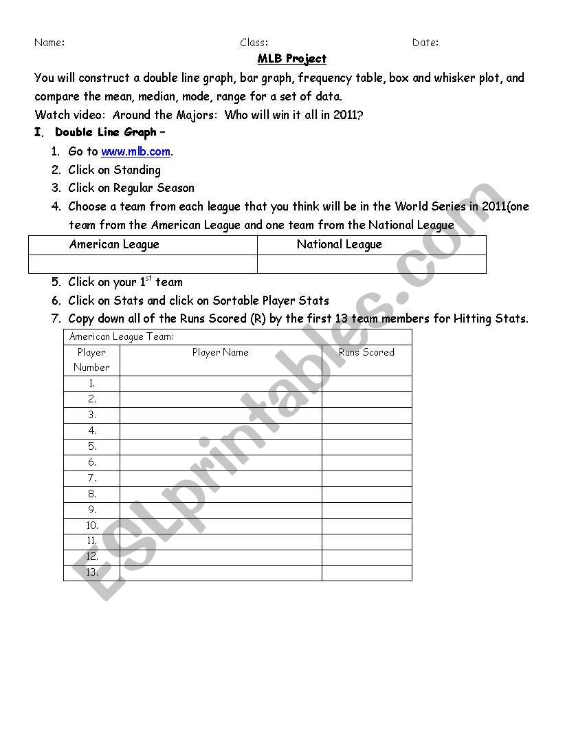 MLB Project (Mean, Median, Mode)