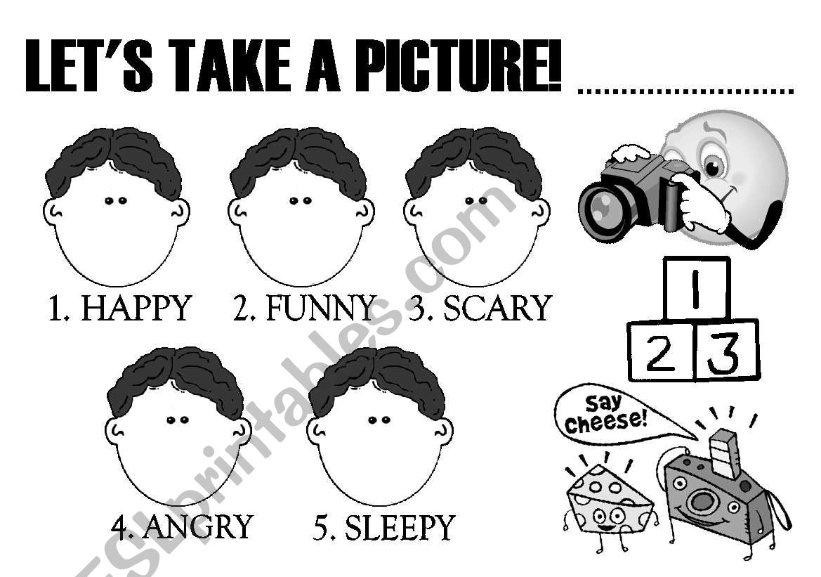 SAY CHEESE feelings worksheet