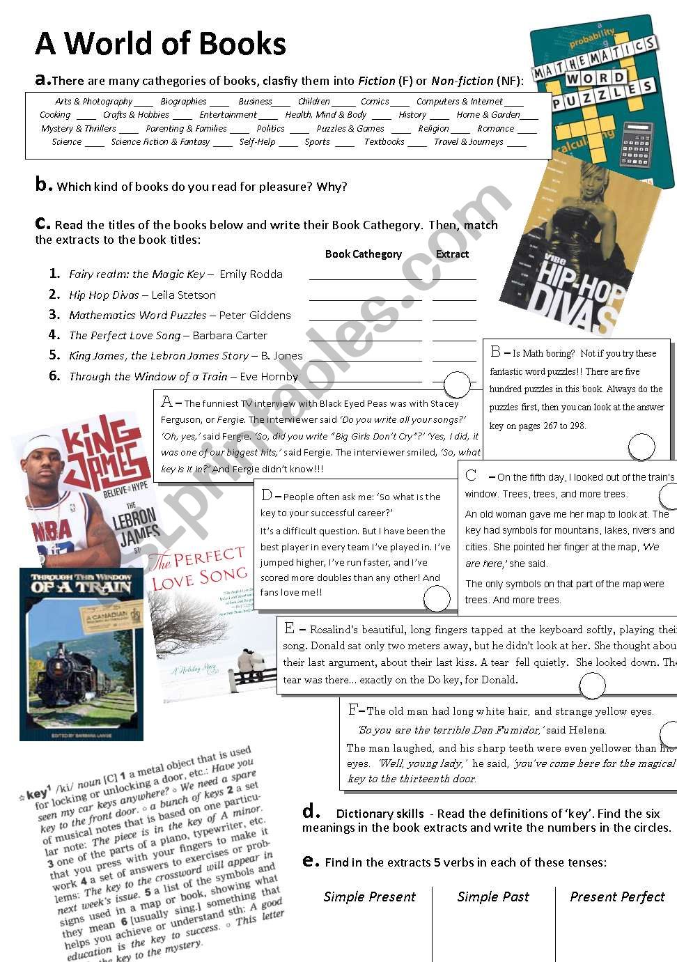 A world of books worksheet