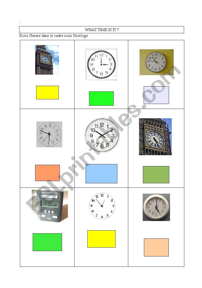 what time is it ? worksheet