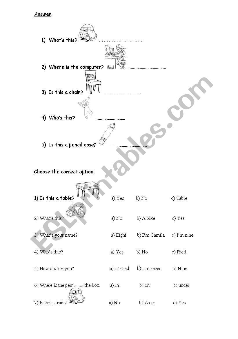 Answer the questions worksheet