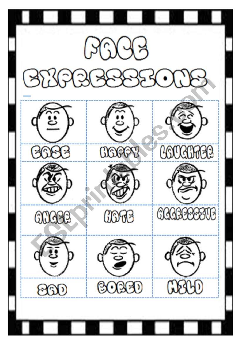 Face Expresstion poster  worksheet