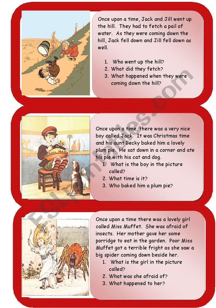 Nursery rhymes mini comprehensions