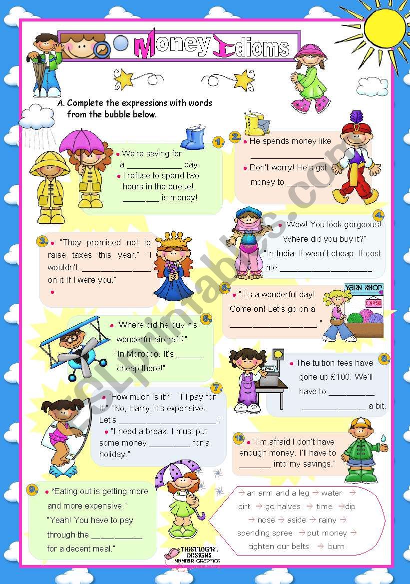 Money Idioms  worksheet