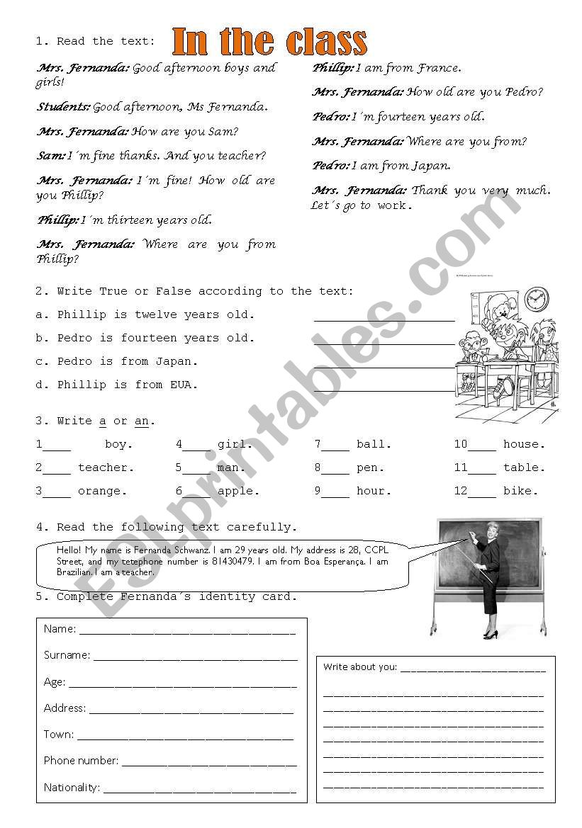 text and comprehension worksheet