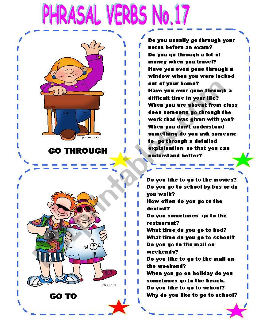 PHRASAL VERBS CARD NO. 17 worksheet