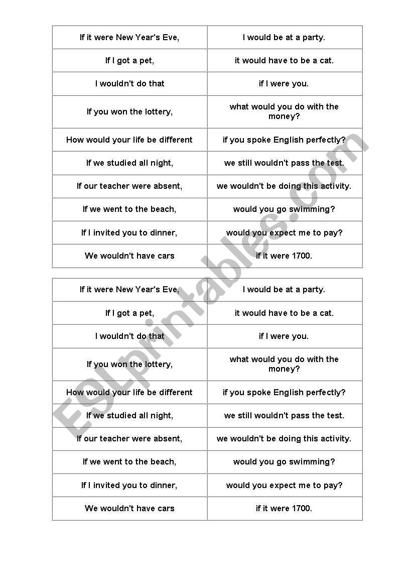 Second Conditional - Matching activity