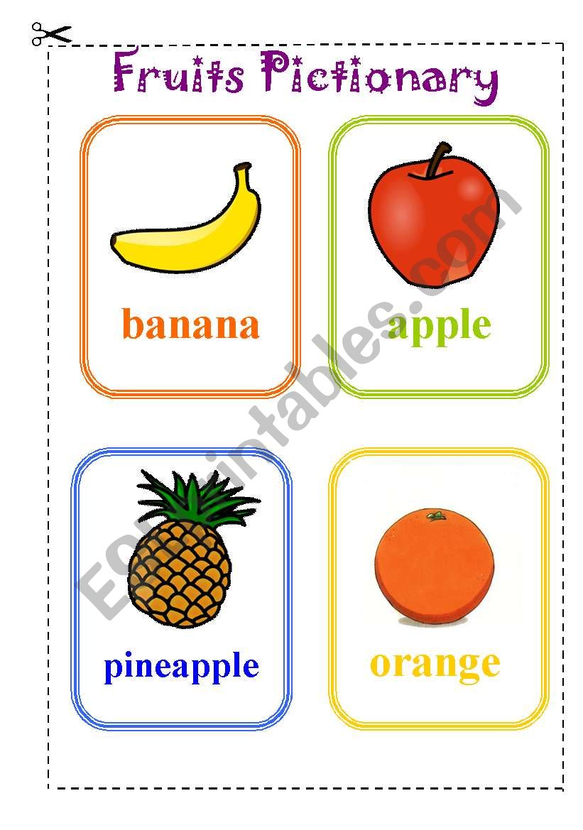 Fruits Pictionary worksheet