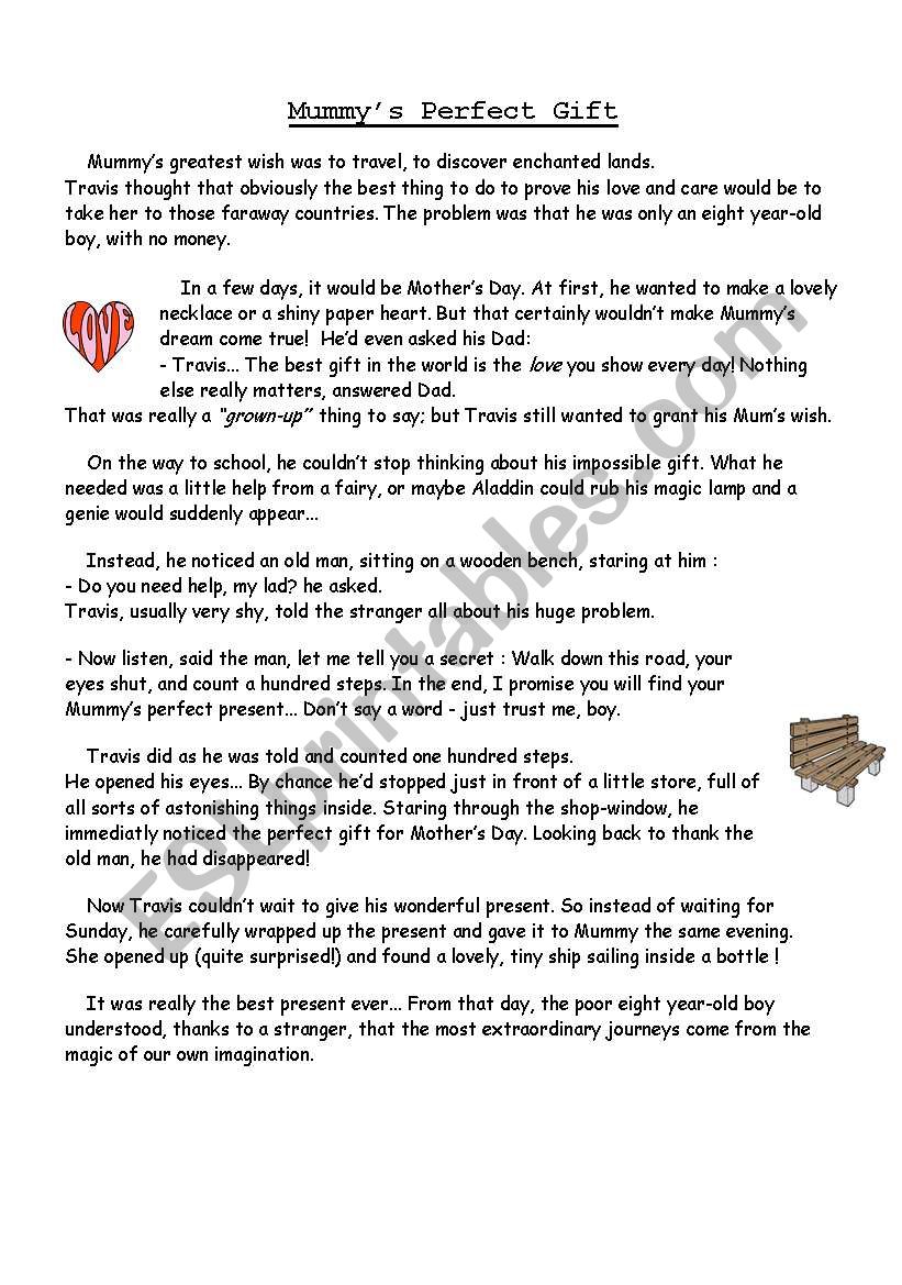 Mummys perfect gift worksheet