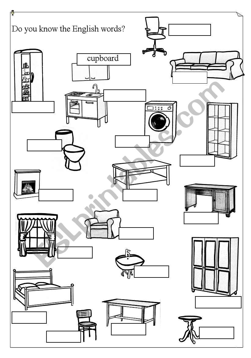 furniture Vocab worksheet