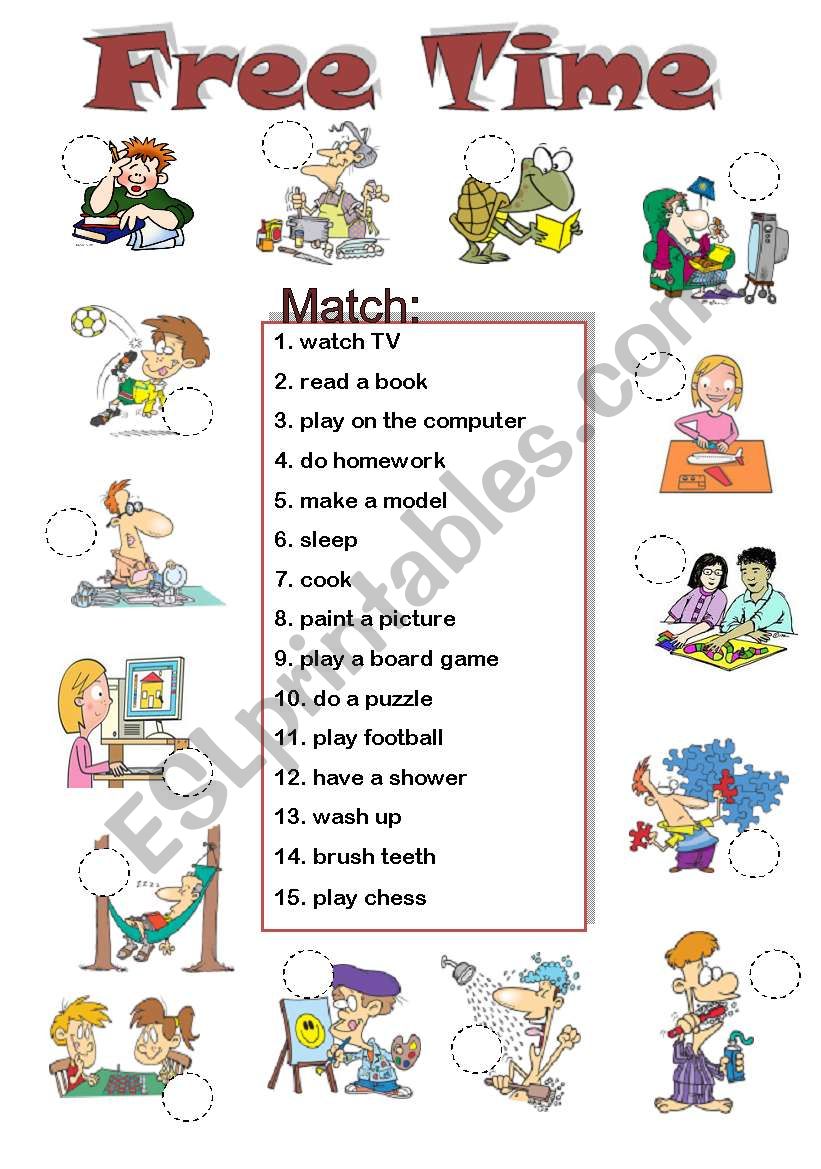 Free Time Activities worksheet