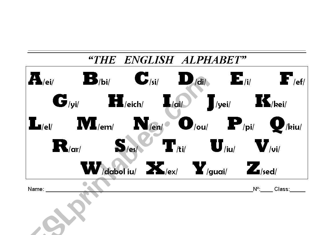 English Alphabet worksheet