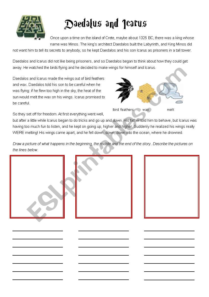 Daedalus and Icarus worksheet