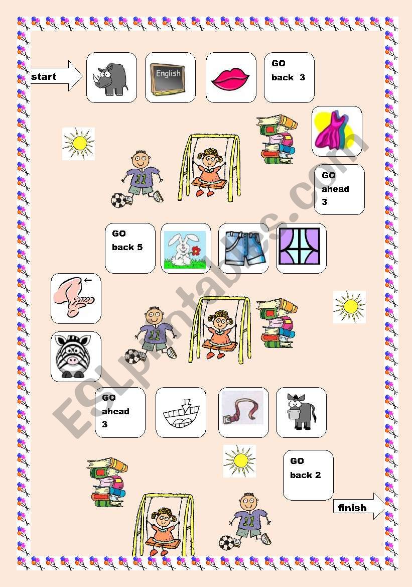 VOCABULARY BOARDGAME worksheet