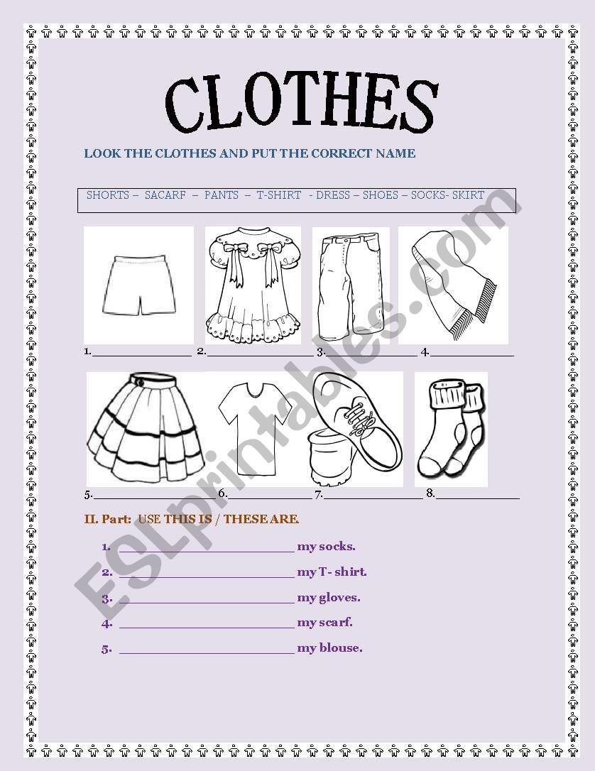 CLOTHES worksheet