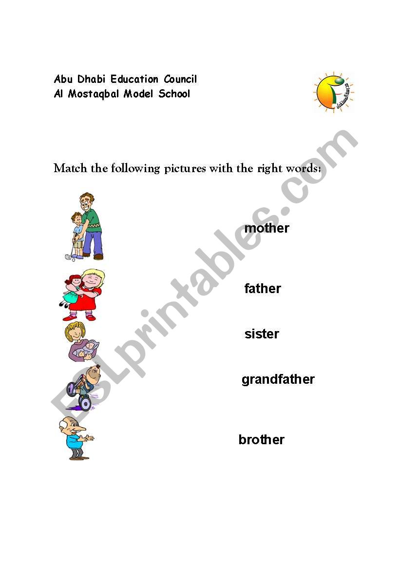 matching pictures with words worksheet