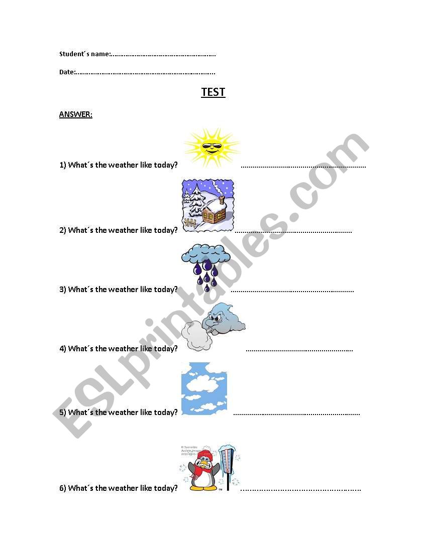 WEATHER worksheet