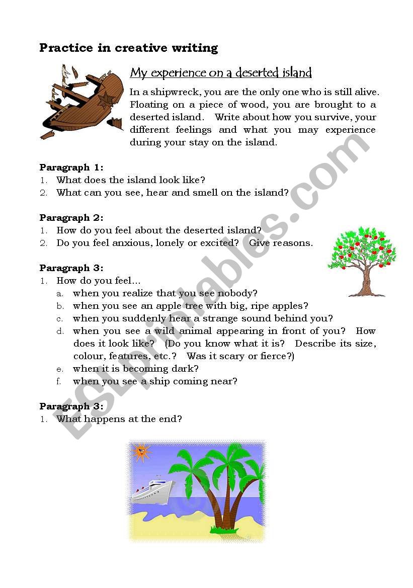 Practice in creative writing: My experience on a deserted island