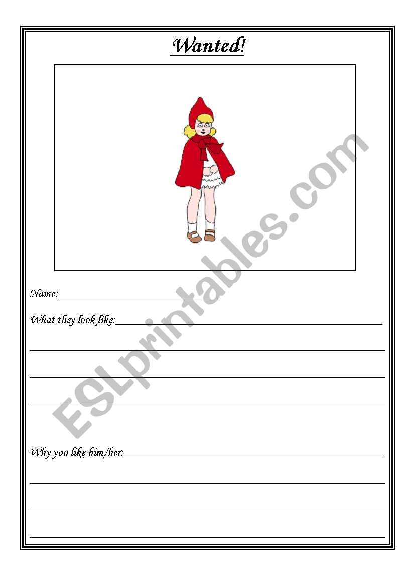 Little Red Riding Hood Wanted Poster