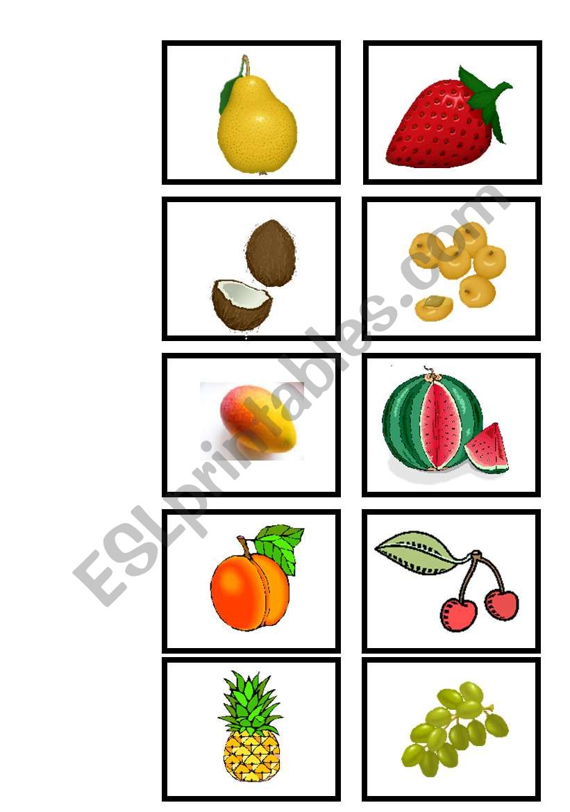 Fruit memory game worksheet