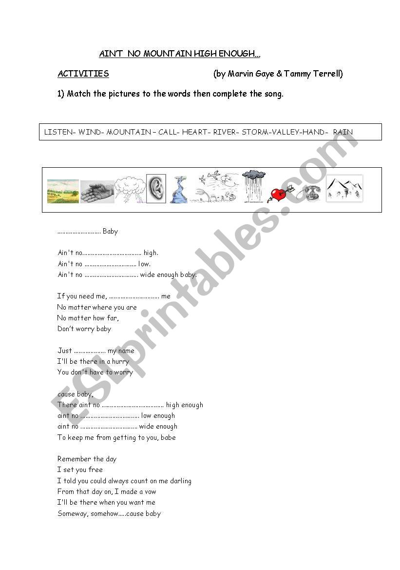 Song: Aint no mountain high enough