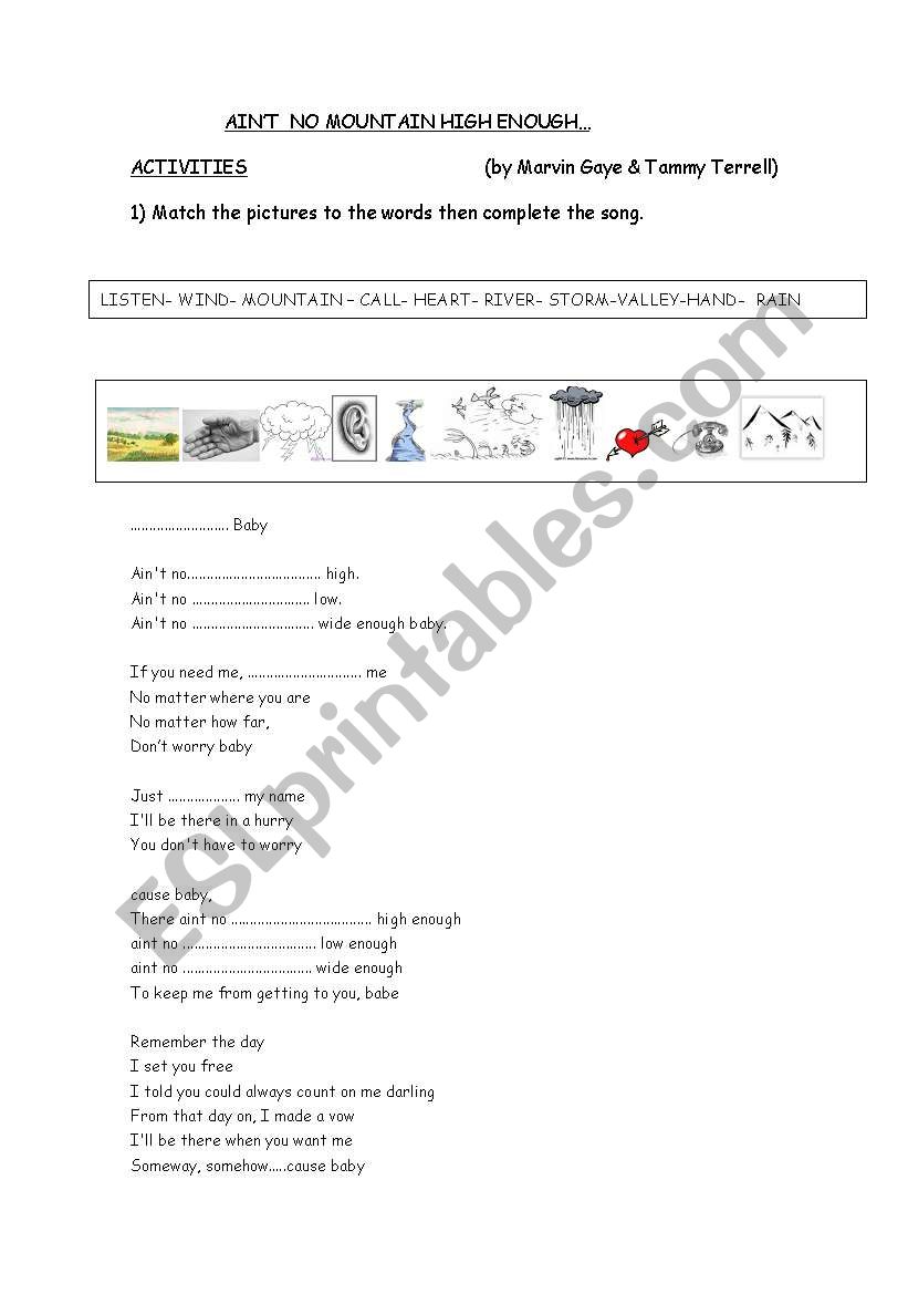 Song: AinÂ´t no mountain high enough