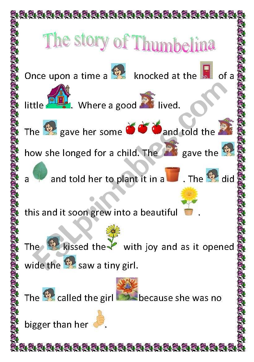 THE STORY OF THUMBELINA worksheet