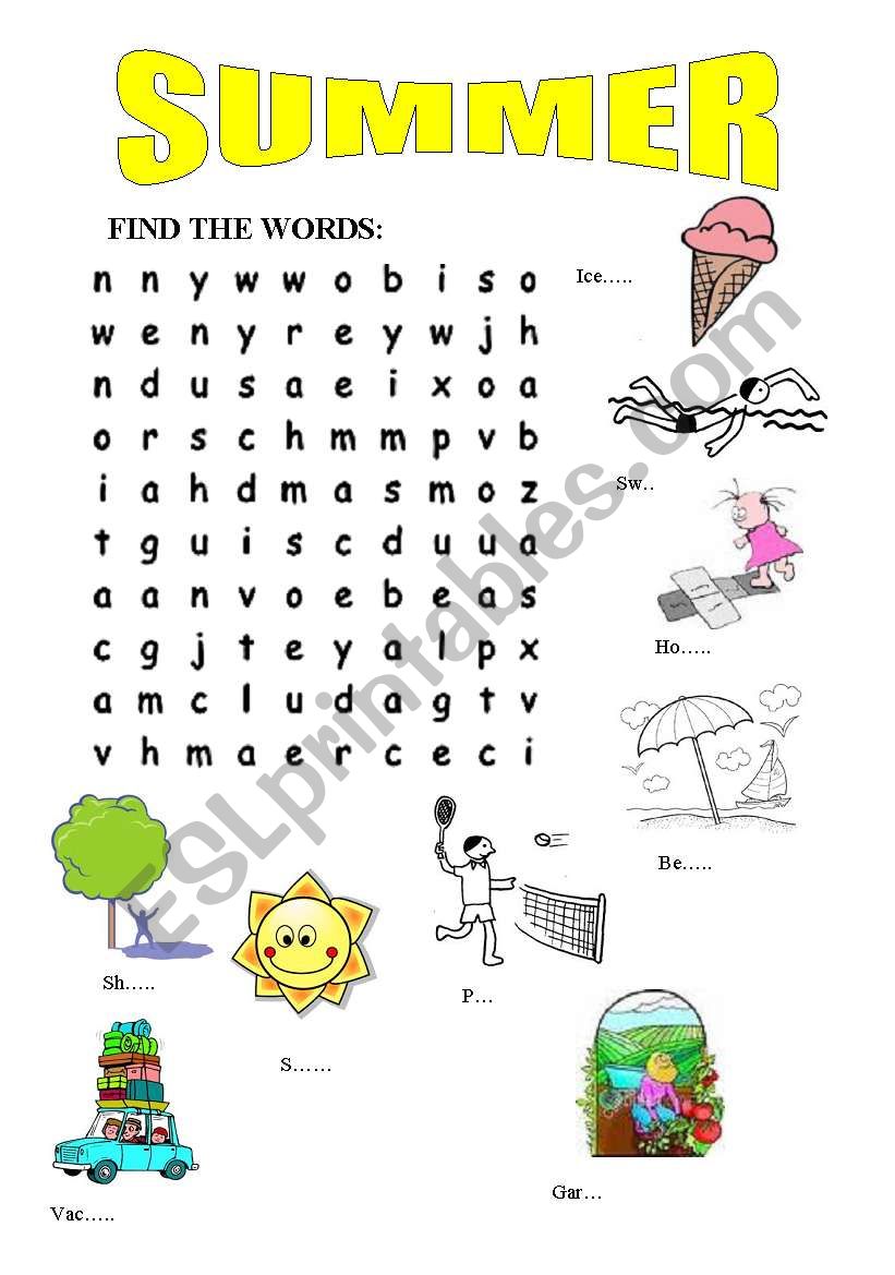 Summer worksheet