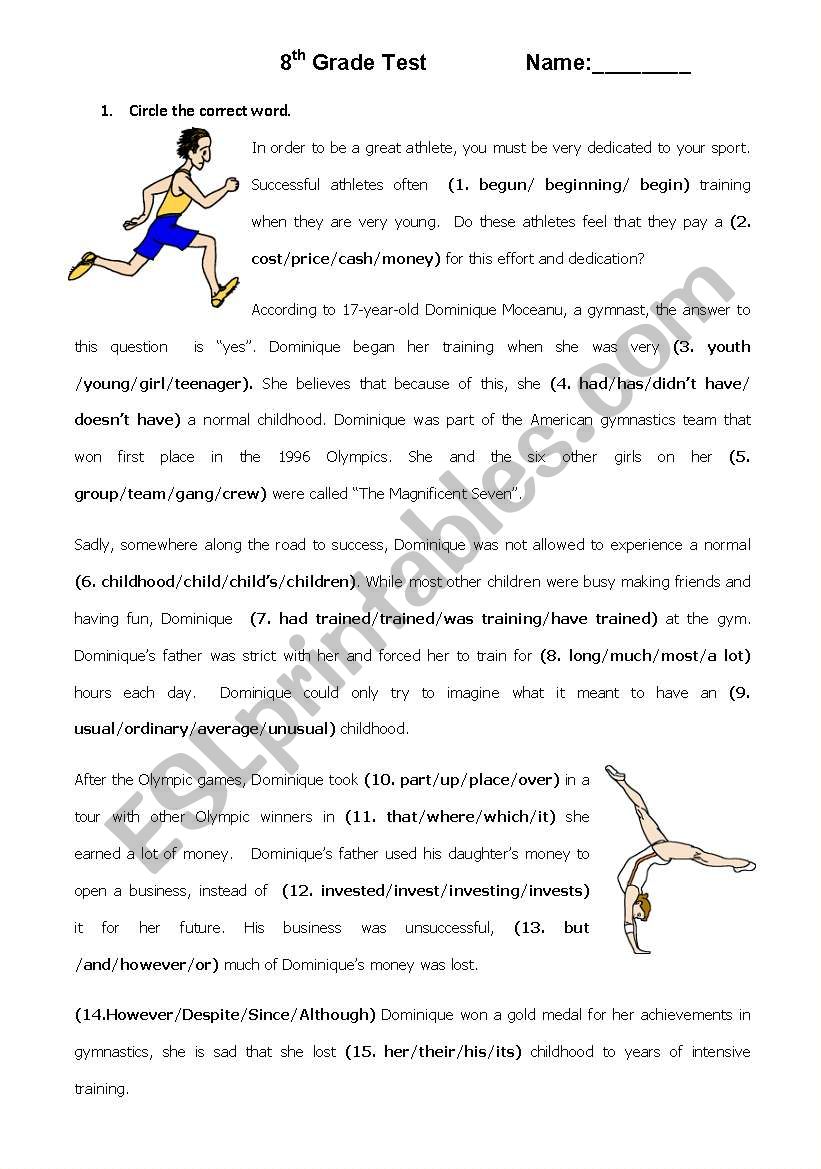 Placement Test worksheet