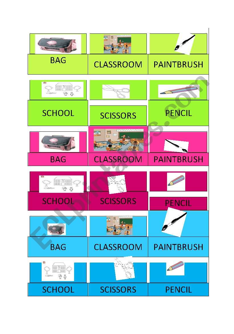 CLASSROOM OBJECTS worksheet