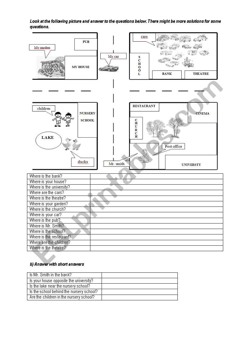 Preposition of Place with TO BE