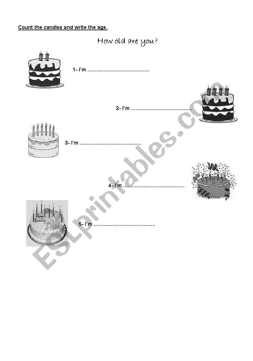 How old are you? worksheet