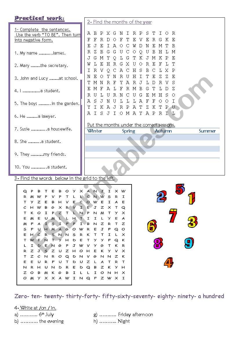 practical work worksheet